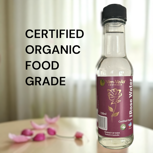 Nim-Véda Australia Certified Organic Food Grade Rose Water -150 mls